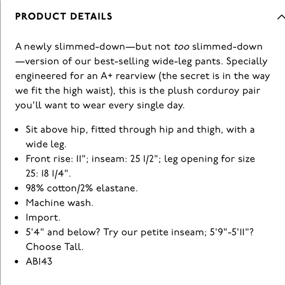 NWOT Madewell Slim Emmett Wide Leg Corduroy Pants - Picture 4 of 7